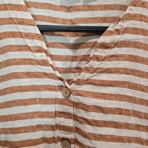 Rachel Zoe Brown and White Striped Top - Picture 3 of 4